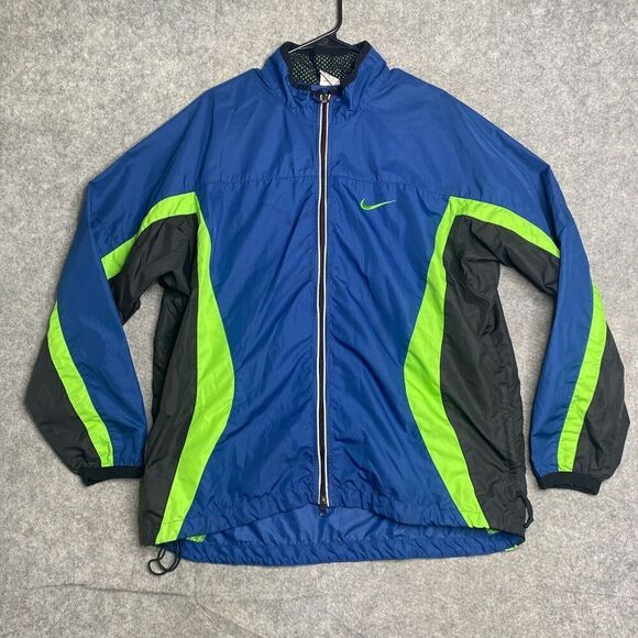 Vintage Nike Jacket Mens L Colorblock Windbreaker Full Zip Lightweight Track 90s